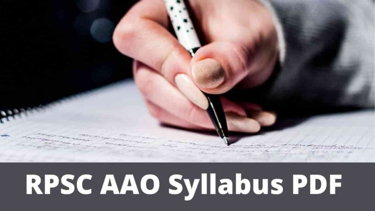 RPSC AAO Syllabus PDF