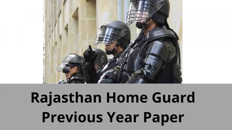 Rajasthan Home Guard Previous Year Paper